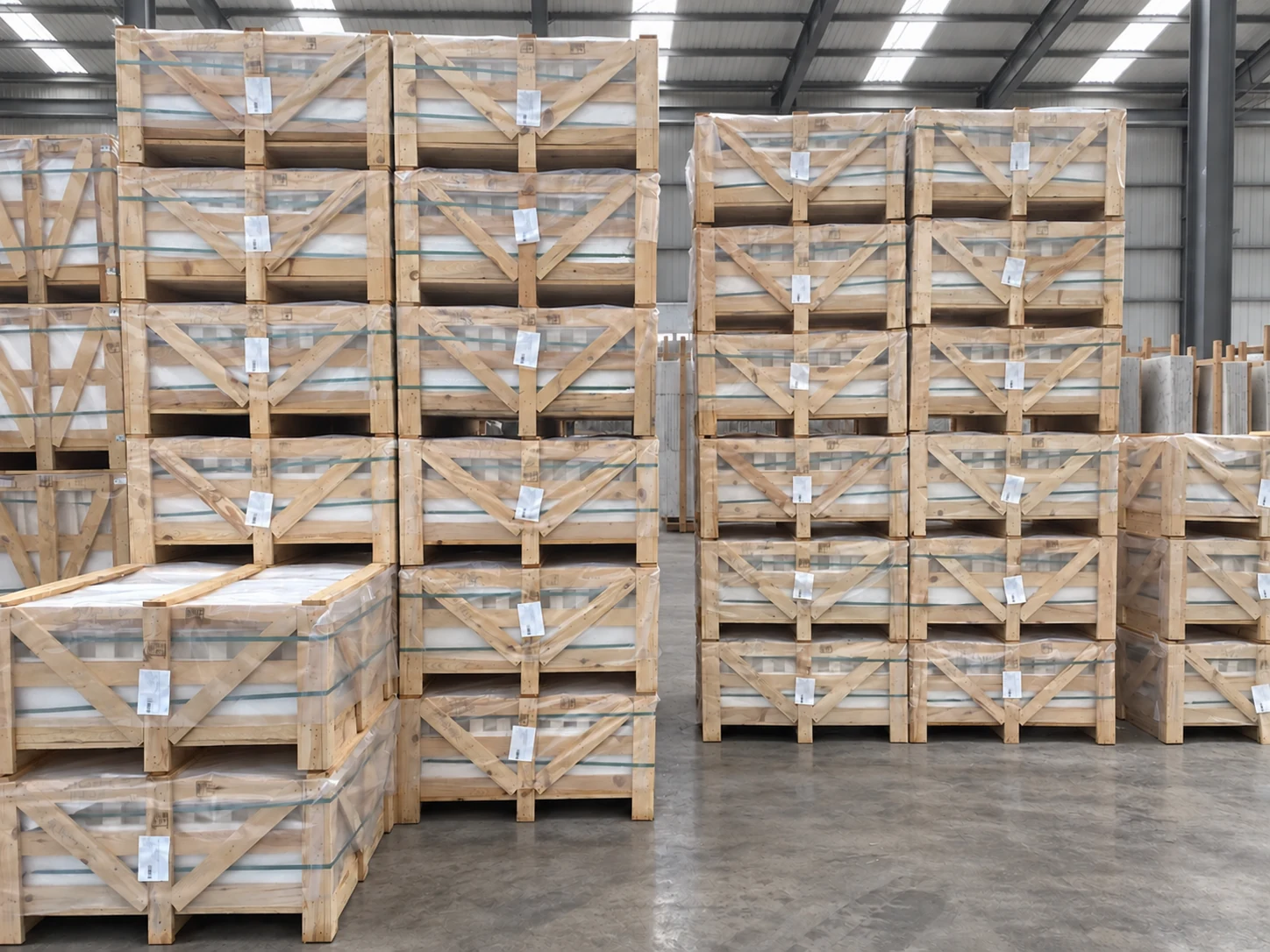 Limra Limestone packed crates